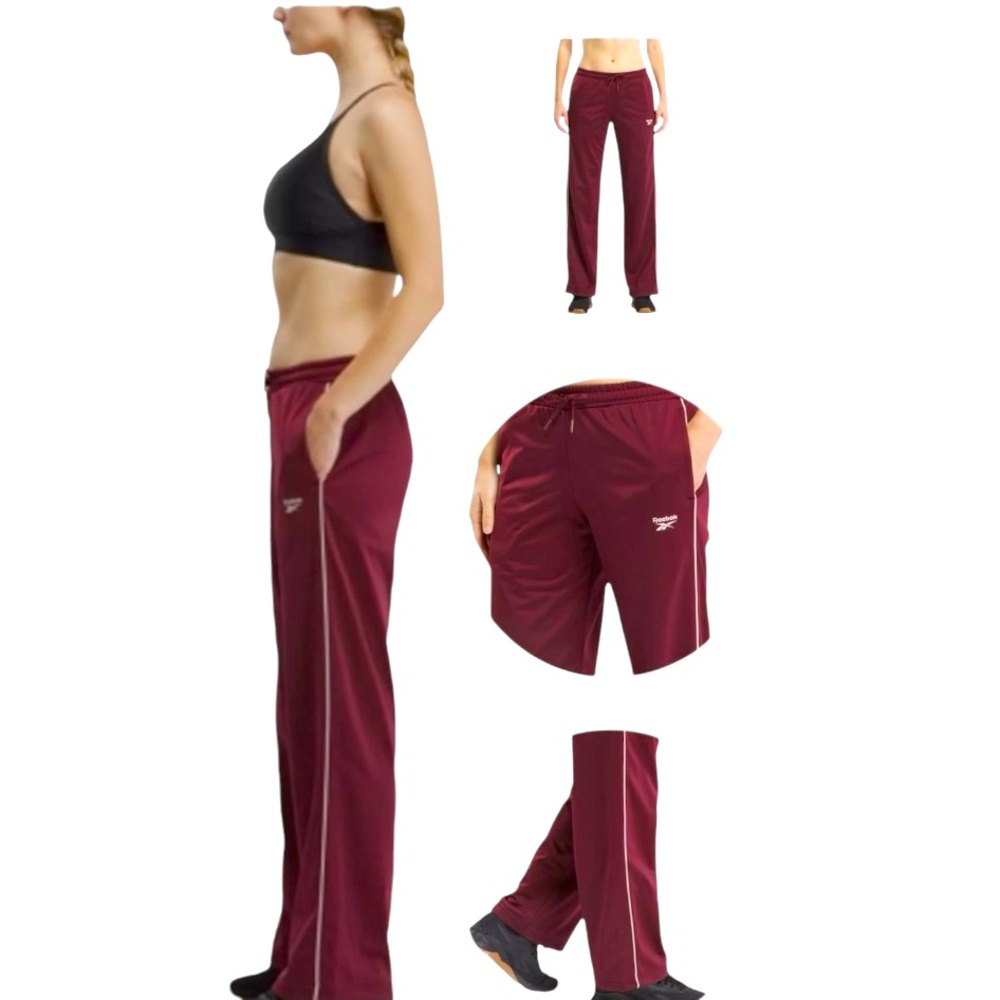 🆕 Reebok Identity Back Vector Tricot Track Pants - Maroon - 1X/16W - NWT